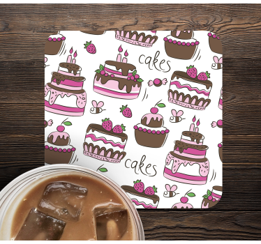 Sottobicchieri matrimonio illustrazione dolci giocosa - TenStickers