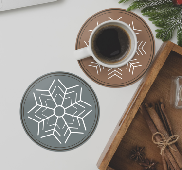 Sottobicchieri natalizi collezione motivo fiocco di neve - TenStickers