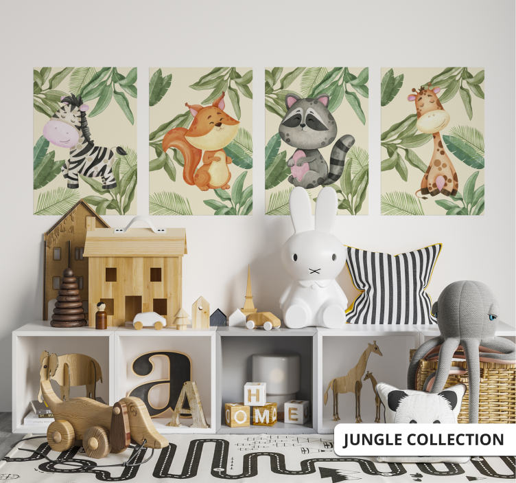 Poster con giraffa stile cartone animato - TenStickers