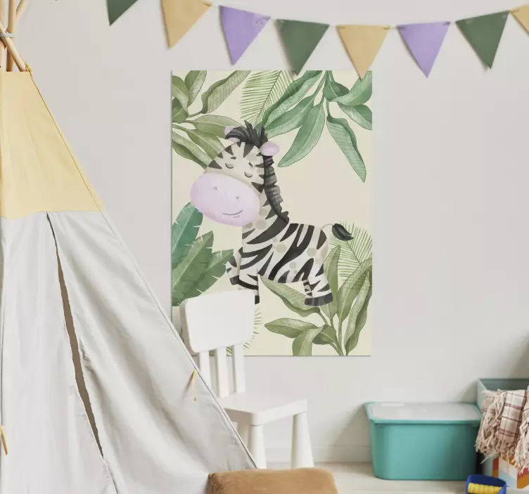 Poster con zebra con stile selvaggio - TenStickers