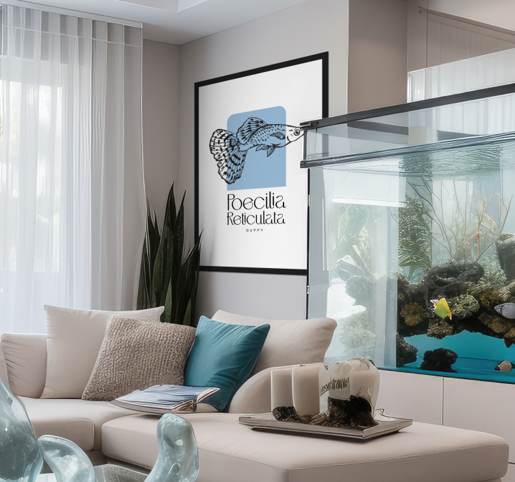 Poster di fauna marina pesce Guppy - TenStickers