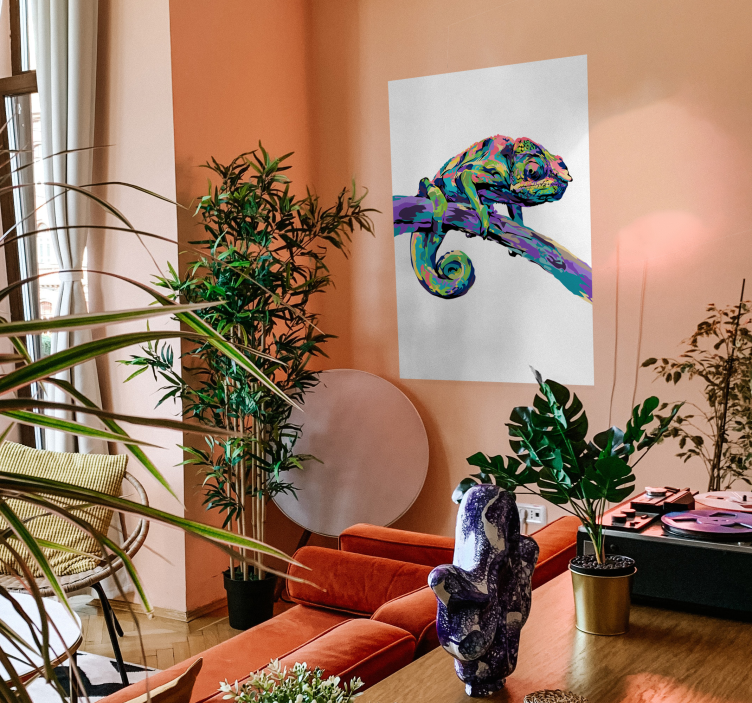 Poster con camaleonte stile astratto - TenStickers