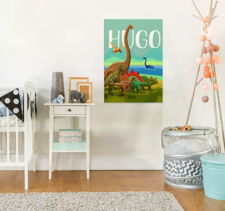 Poster con dinosauri e nome personalizzato - TenStickers