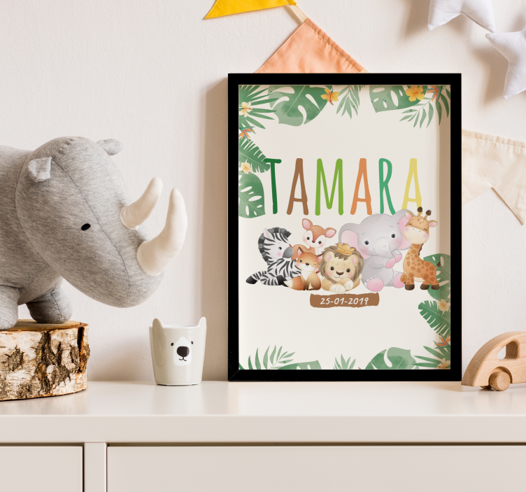 Poster animali della giungla personalizzabile - TenStickers