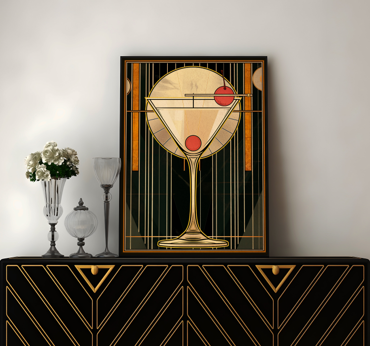 Poster Art Déco martini secco - TenStickers