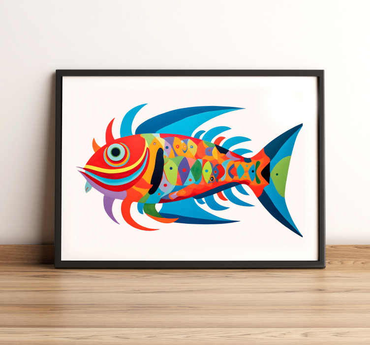 Poster arte pesce multicolore - TenStickers
