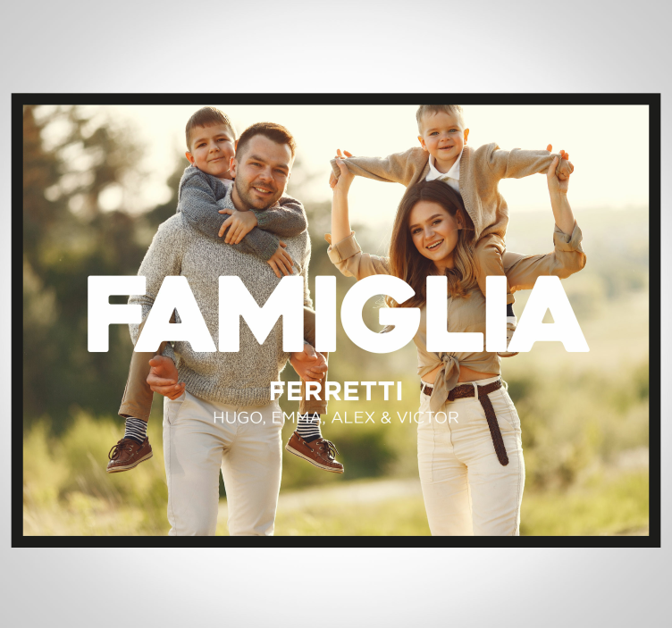Poster foto di famiglia nome personalizzato - TenStickers