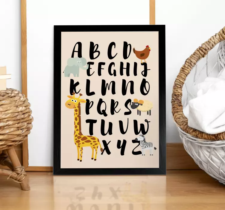 Poster bambini animali che giocano con l'alfabeto - TenStickers