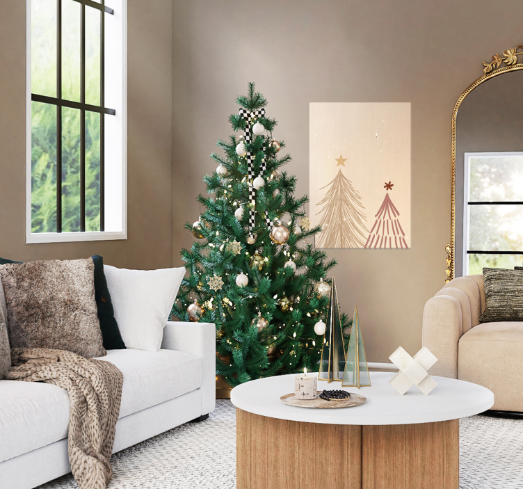 Poster con albero di natale stile minimal - TenStickers