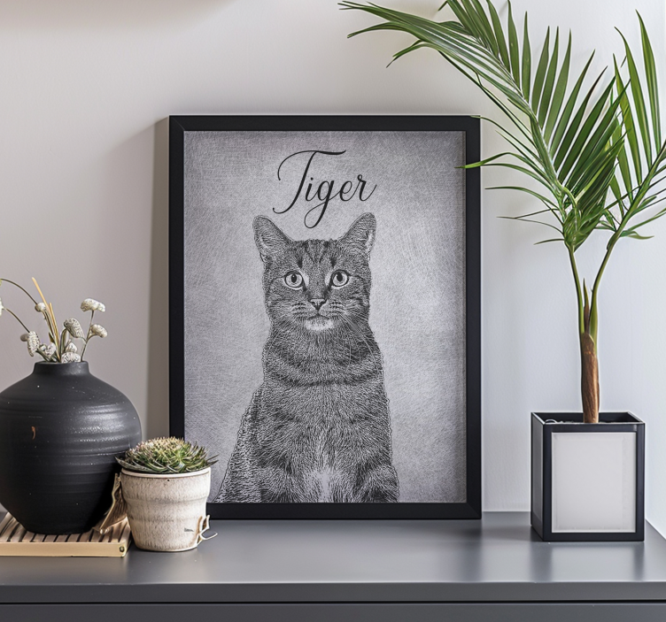 Poster animali disegno personalizzato in bianco e nero - TenStickers