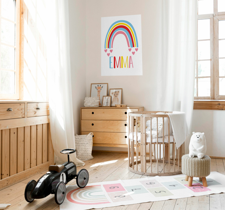 Poster con arcobaleno e nome personalizzabile - TenStickers