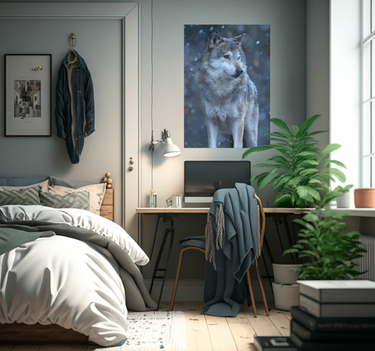 Poster con il lupo e la neve - TenStickers