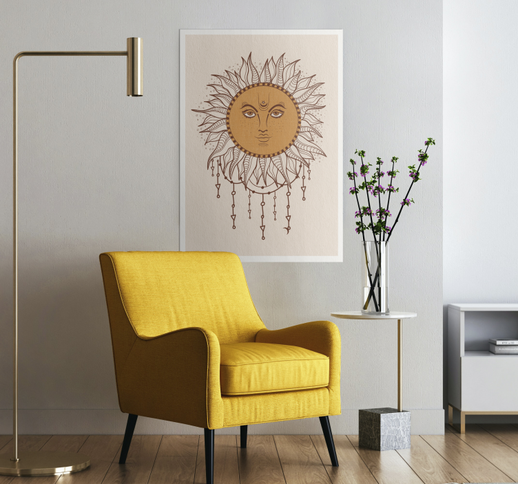 Poster con il sole giallo - TenStickers