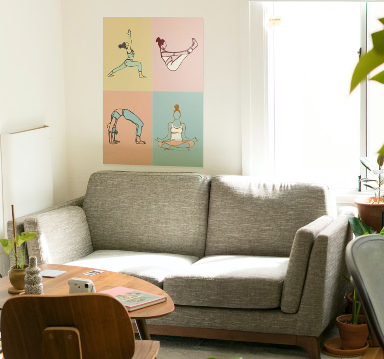 Poster con illustrazione pose yoga - TenStickers