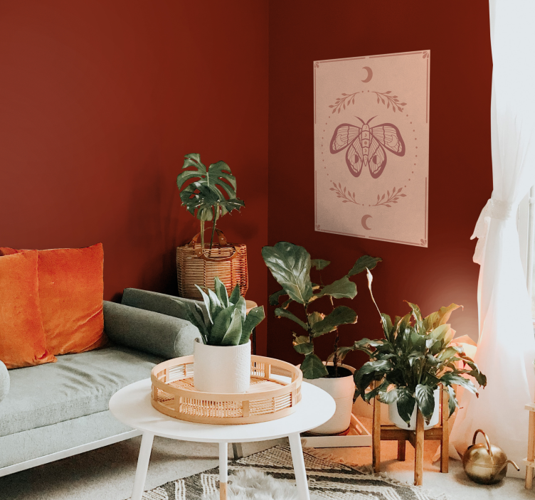 Poster con la farfalla rosa - TenStickers