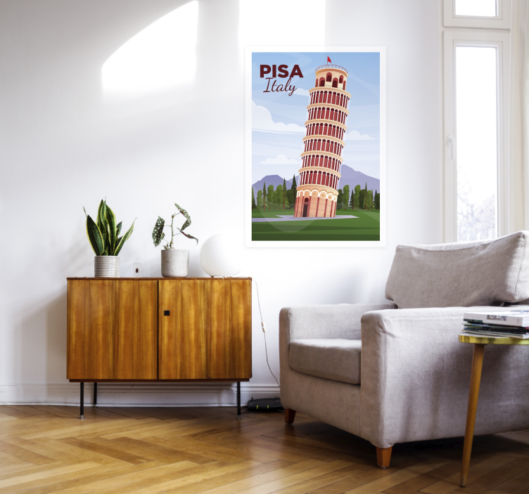 Poster con la torre di Pisa - TenStickers