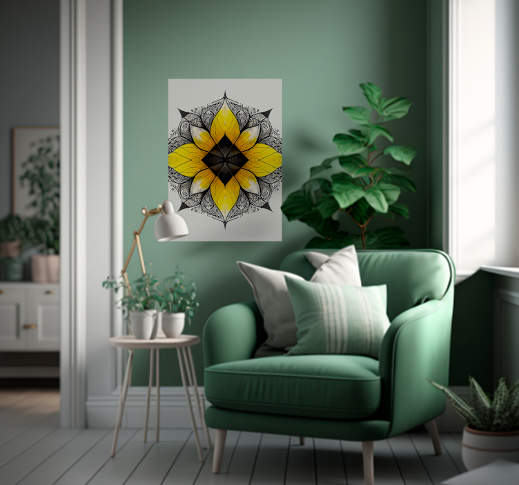 Poster con mandala e fiore - TenStickers