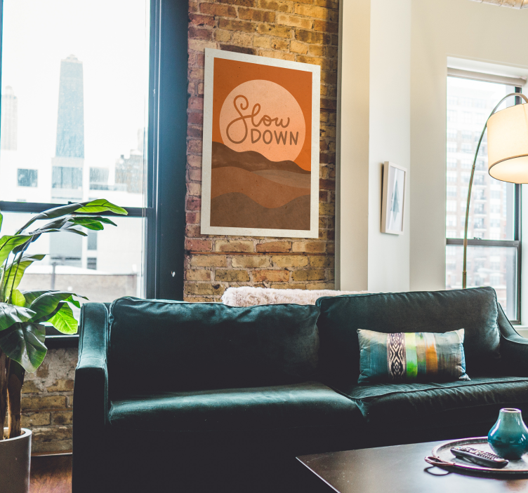 Poster con scritta motivazionale "slow down" - TenStickers