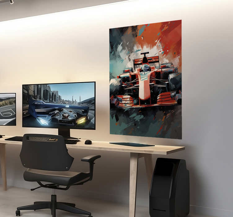 Poster camera F1 auto rossa - TenStickers