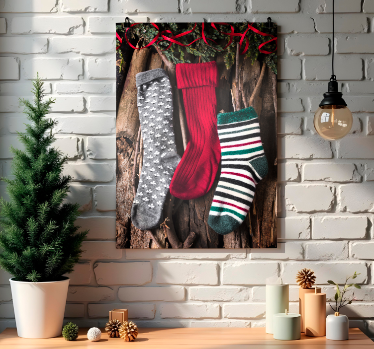 Poster di Babbo Natale calzini - TenStickers