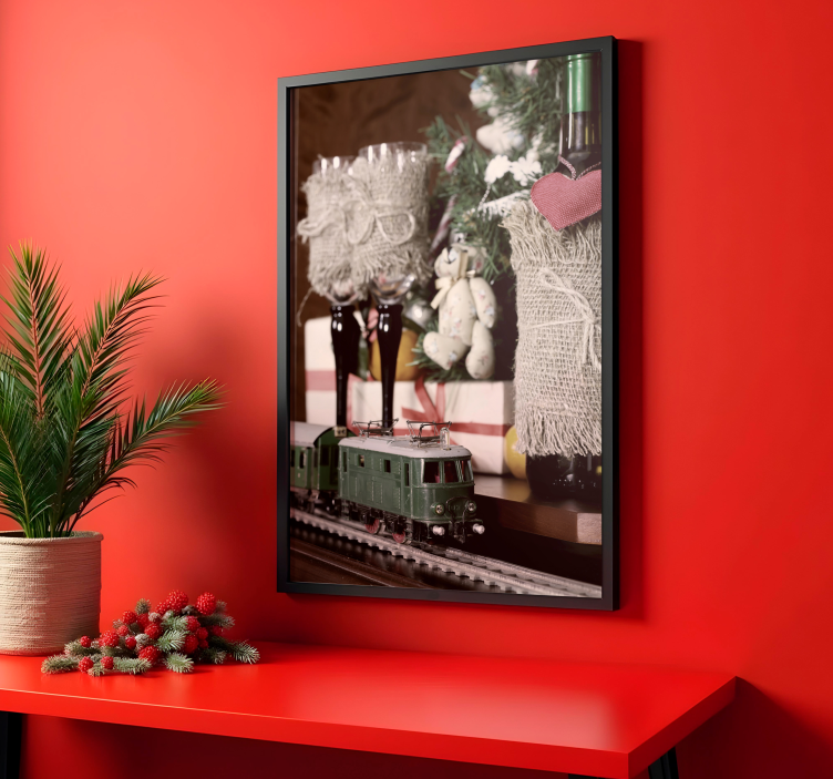 Poster di Babbo Natale trenino giocattolo - TenStickers