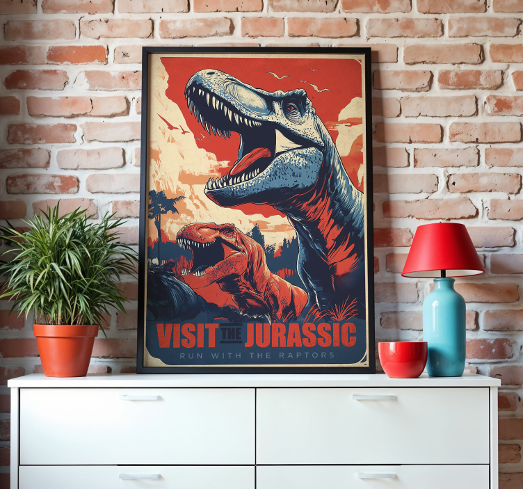 Poster di dinosauri visitare il giurassico - TenStickers