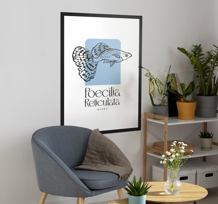 Poster di fauna marina pesce Guppy - TenStickers