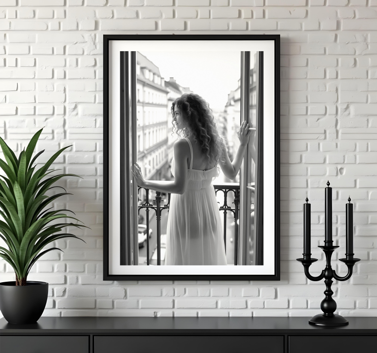 Poster fotografico realistico signora in una mattina - TenStickers