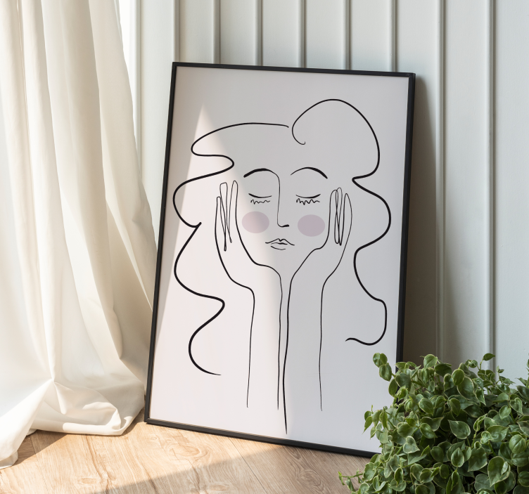 Poster minimalista ritratto di donna disegnato a mano - TenStickers