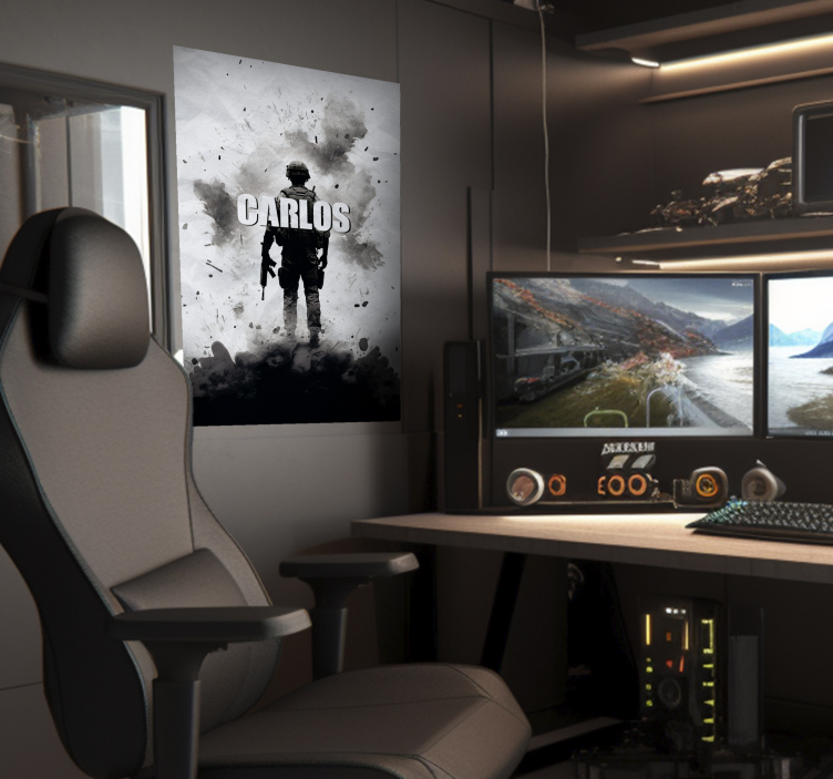 Poster camera ragazzi soldato di guerra - TenStickers