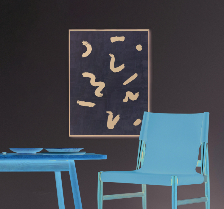 Poster nordico forme di pennello in nero - TenStickers