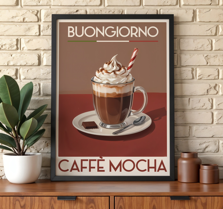 Poster retrò caffè mocha - TenStickers