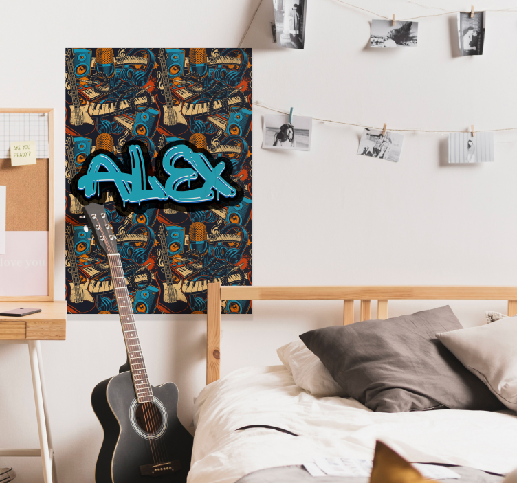 Poster stile graffiti e nome personalizzabile - TenStickers