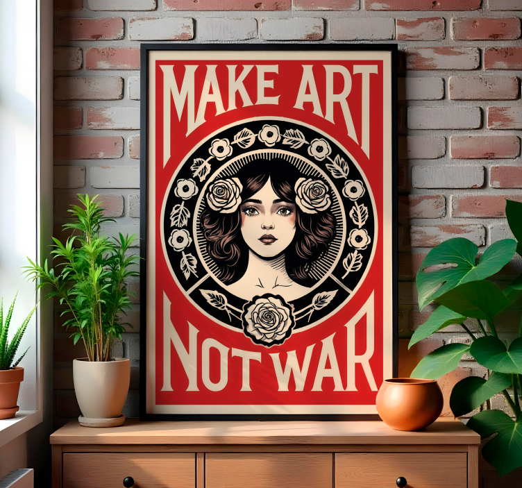 Poster artistici make art not war - TenStickers