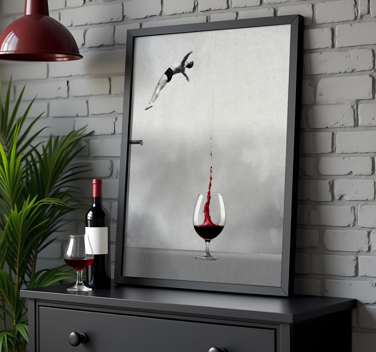 Poster astratti saltare al bicchiere di vino - TenStickers