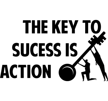 Poster per ufficio il successo è azione - TenStickers