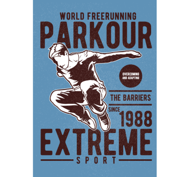 Poster camera ragazzi parkour vintage - TenStickers
