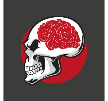 Poster camera ragazzi teschio rosso con cervello - TenStickers