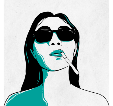 Poster salotto volto di donna che fuma - TenStickers