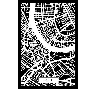 Poster salotto mappa topografica di basilea - TenStickers