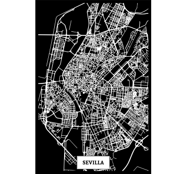 Poster salotto mappa topografica siviglia - TenStickers