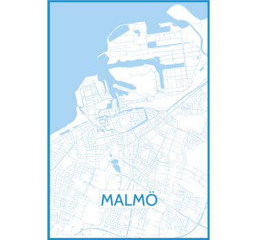 Poster salotto mappa di malmo - TenStickers