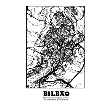 Poster salotto mappa topografica di bilbao - TenStickers