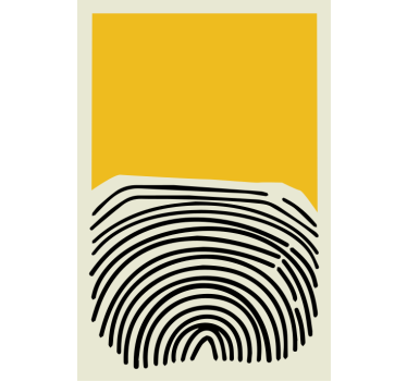 Poster salotto quadro astratto giallo con linee nere - TenStickers