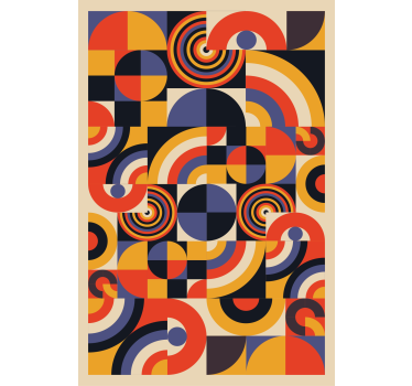 Poster salotto cerchi bauhaus colorati - TenStickers