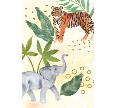 Poster d'arredo per la cameretta animali safari acquerello - TenStickers
