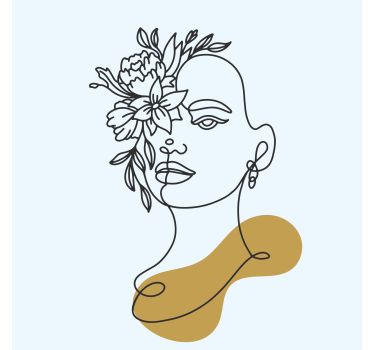 Poster a tema floreale linee di donna astratte - TenStickers