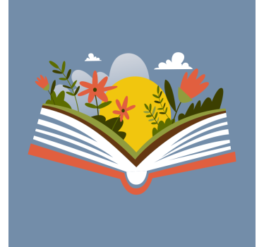 Poster a tema floreale libro aperto - TenStickers