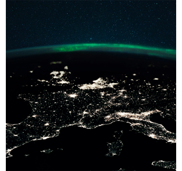 Mappa del mondo poster vista notturna aerea - TenStickers