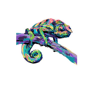 Poster con camaleonte stile astratto - TenStickers